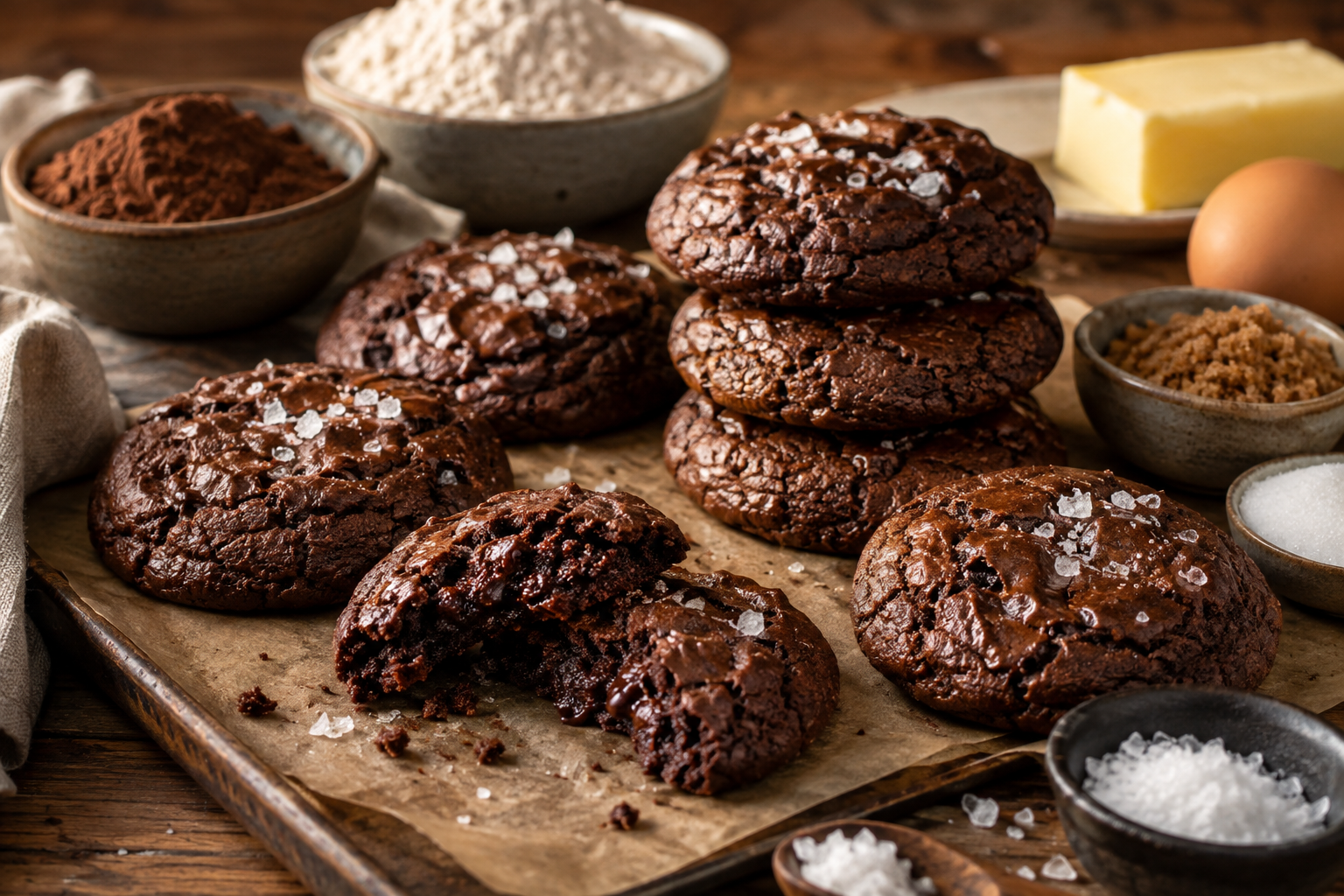 Salted Chocolate Rye Cookies
